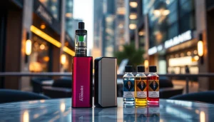 Showcase Alibarbar vape device highlighting its modern design and vibrant flavors on a stylish table.