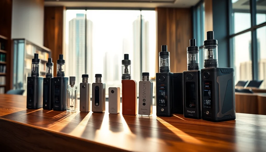 Showcase of the best vape brands Dubai offers with premium devices and sleek designs.