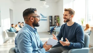 Consulting patient about orthodontics edmonton in a modern orthodontic office.