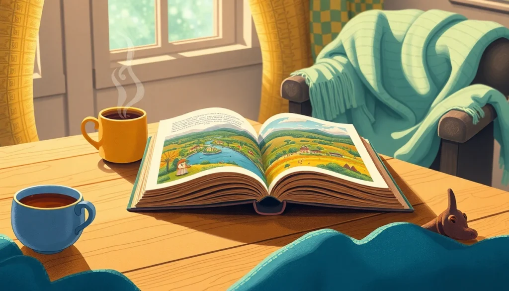 Engage with captivating tales from https://csduncanbooks.com featuring an open book surrounded by cozy elements.
