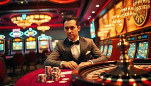 Player enjoying a poker game at a casino table, embodying the excitement of 789club.music.