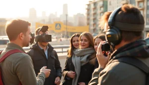 Journalists capturing news about Sumy today on https://sumytoday.in.ua, highlighting community resilience.