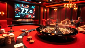 Experience the thrill of gambling with 777g Login as players engage at a vibrant casino table.