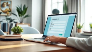 Engage in surveys on https://enqueteplein.nl with a modern home office backdrop.