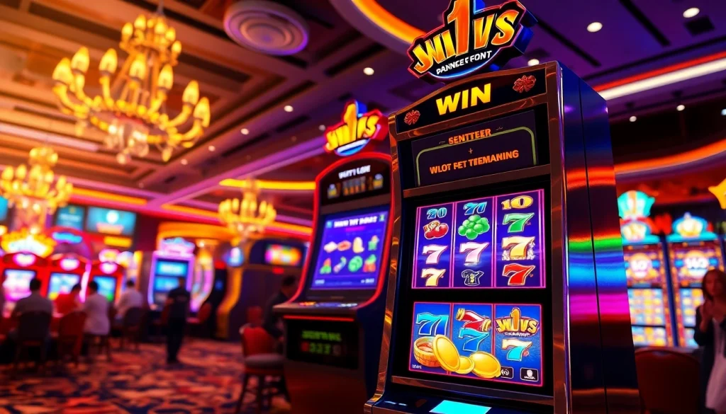 Menangkan permainan slot bet kecil dengan mesin slot penuh warna dan suasana kasino yang hidup.