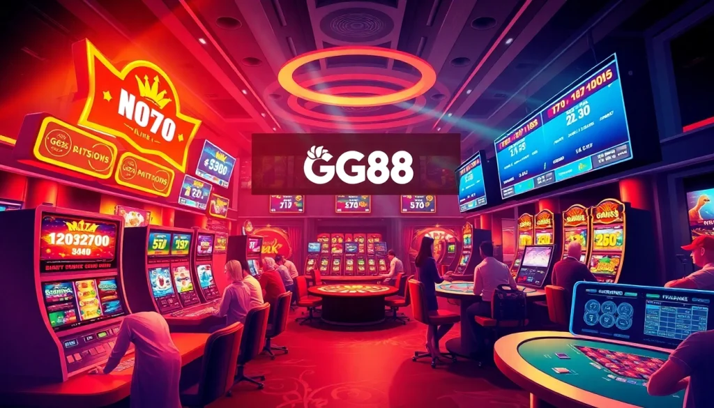 Experience the excitement of GG88.com online casino with vibrant games and luxury atmosphere.
