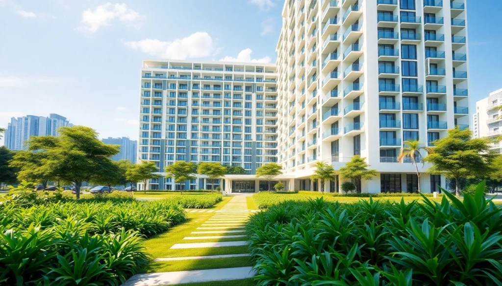 View of a modern executive condominium development showcasing the tampines ec area.