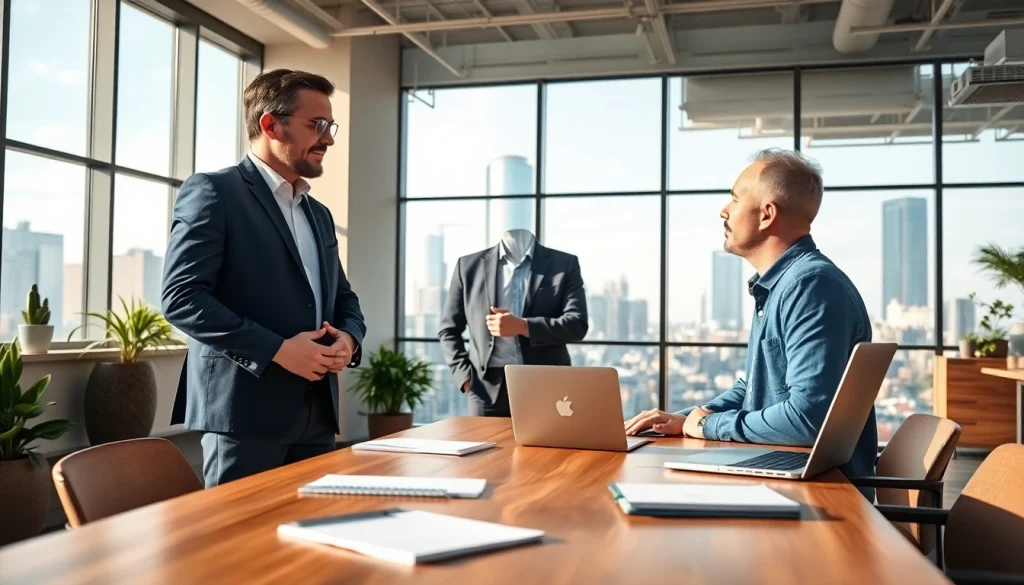 Engage with a professional business coach near me in a modern office setting.