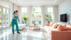 Experience Villa Deep Cleaning Services Dubai with professional cleaning in a bright, modern living room.