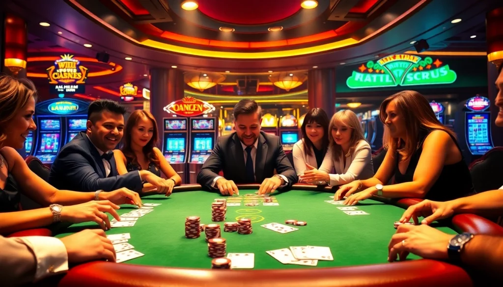 Players at a high-stakes poker table amidst a hidden wiki scam caution.