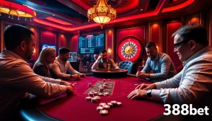 Engaged players enjoying poker and strategic betting experiences at 388bet casino.