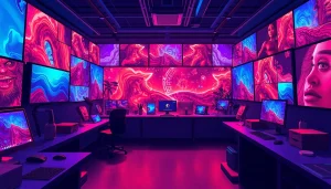 Dynamic workspace showcasing nsfw ai platforms with creative AI-generated imagery.