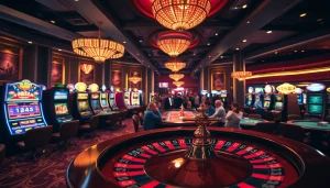 Experience the thrill of gaming at thabet vegas with vibrant tables and luxurious decor.