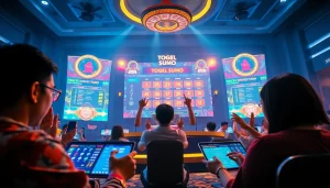 Adegan permainan Togel Sumo online yang seru saat para pemain merayakan kemenangan.