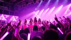 Watch the latest BLACKPINK news as they perform live with vibrant crowd engagement.