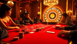 The official hidden wiki is represented by a luxurious Baccarat scene with vibrant cards and polished poker chips.