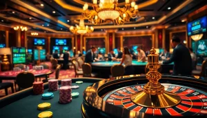 Engaged gamblers enjoying games at a luxury casino table showcasing NK88 betting excitement.