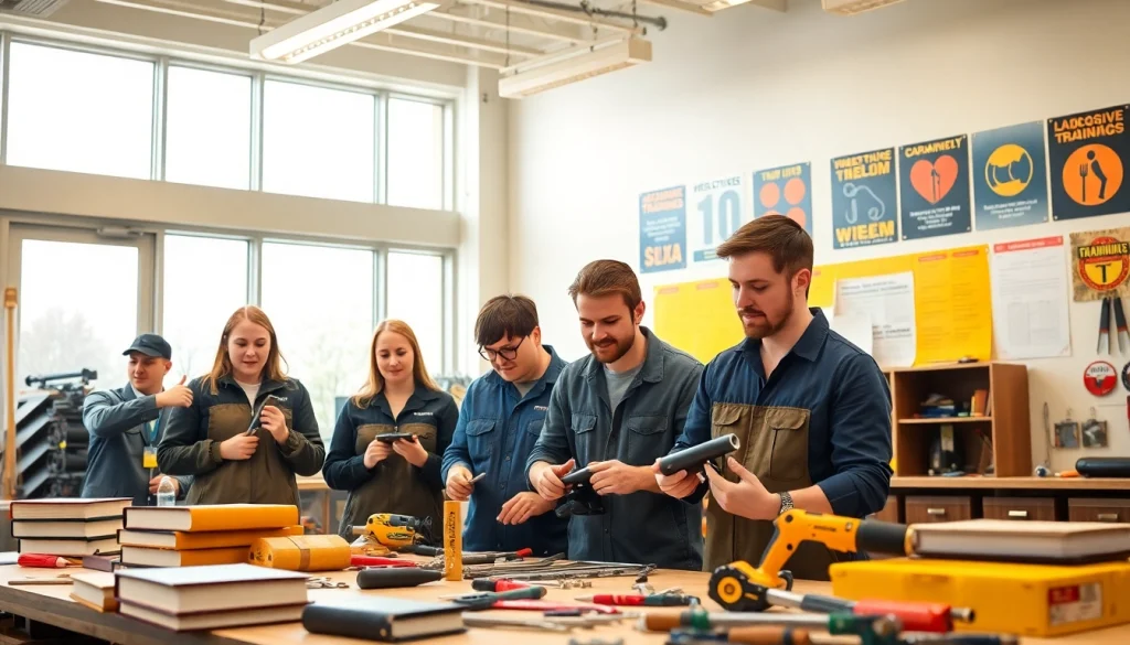 Students engaged in hands-on learning at a Trade School Tennessee, utilizing specialized tools and equipment.