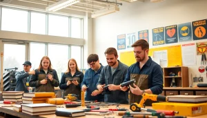 Students engaged in hands-on learning at a Trade School Tennessee, utilizing specialized tools and equipment.