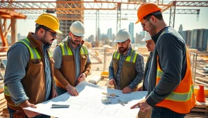 New Jersey Commercial General Contractor team collaborating on a construction site, showcasing professionalism and expertise.