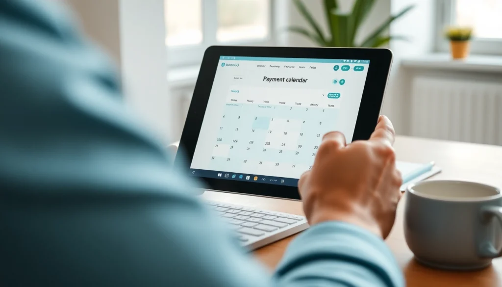 Effortlessly access the Detran GO IPVA GO 2026 payment calendar using a digital tablet.