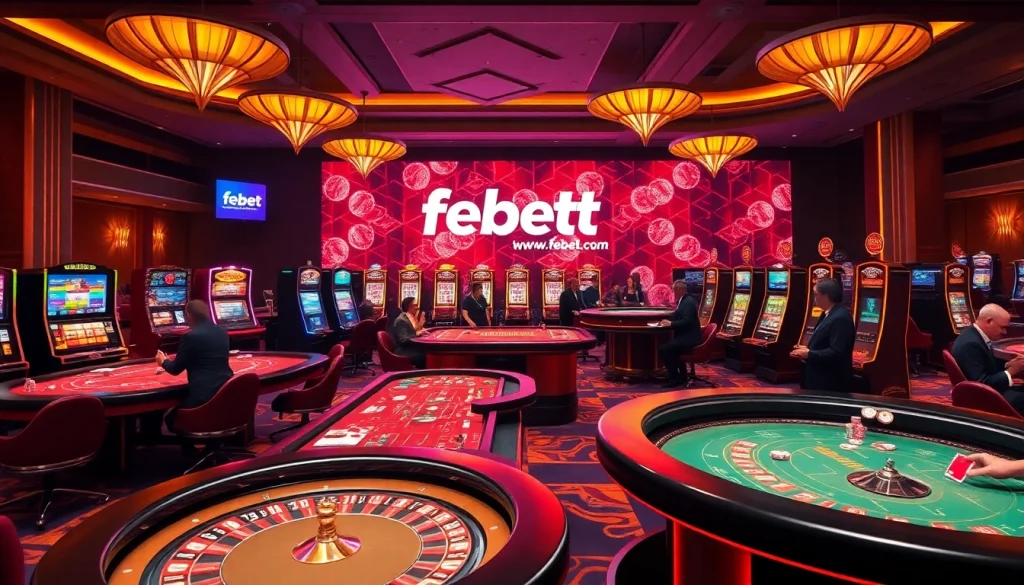 Experience high-stakes excitement with https://febet8.com at vibrant casino tables featuring poker and roulette.