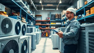 Explore Wholesale HVAC for Contractors equipment in a professional warehouse setting.