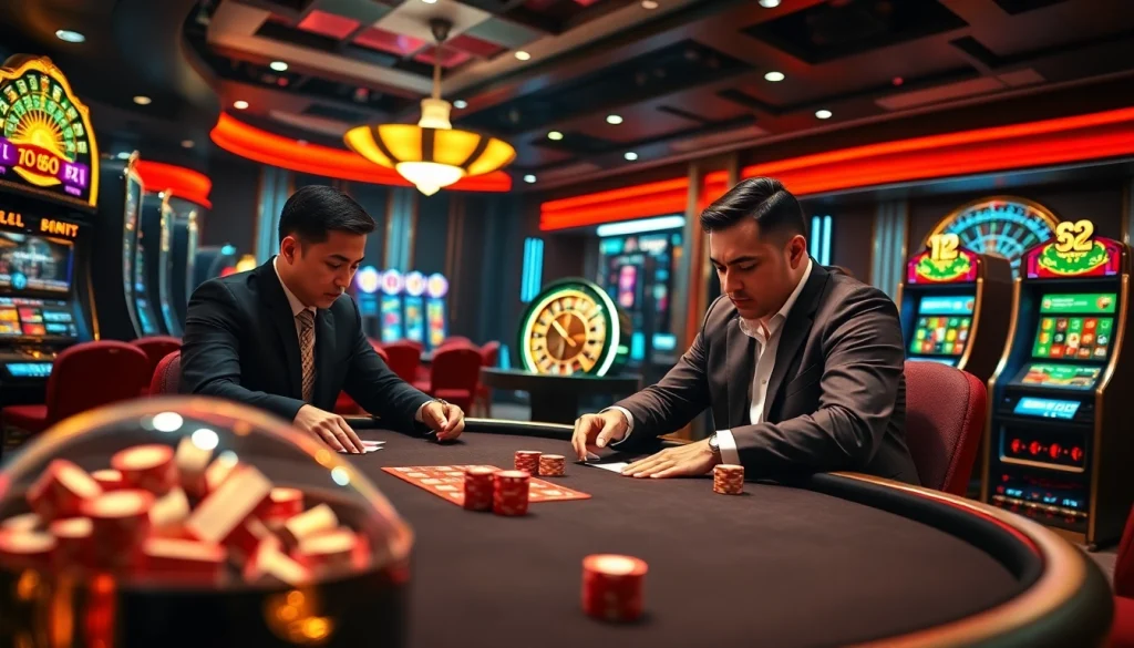 Experience high-stakes betting with xx88 at a luxurious casino poker table.