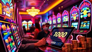 Penjudi yang bersemangat memenangi jackpot di mesin slot deposit 1000 di kasino yang ramai.