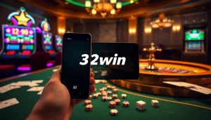 Experience luxury gaming with 32win's vibrant slots and casino table action.