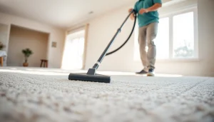Efficient carpet cleaning lincoln ca service demonstrated in a sunlit room with a technician.