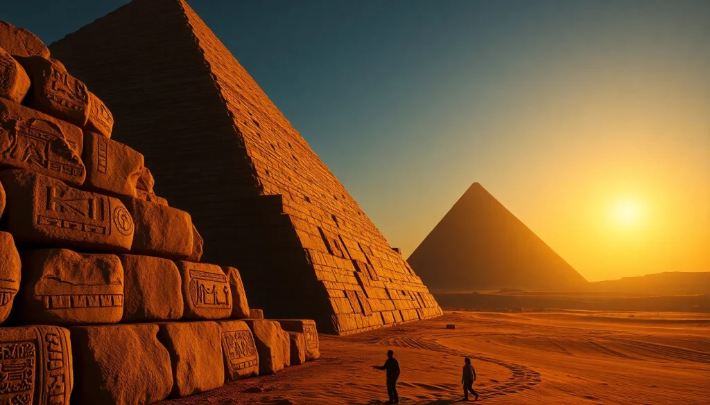 View of the Great Pyramid of Giza illustrating the historical significance of piraminds.