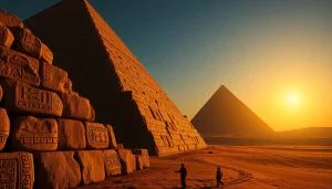 View of the Great Pyramid of Giza illustrating the historical significance of piraminds.