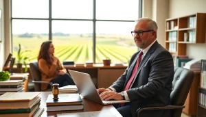 Facilitating agricultural law discussions in a professional office setting with a focus on collaboration.