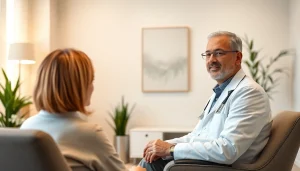 Engaging discussion with a dubai psychiatrist in a calming office environment.