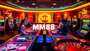 Exciting online gambling experience with MM88 casino tables and vibrant slot machines.