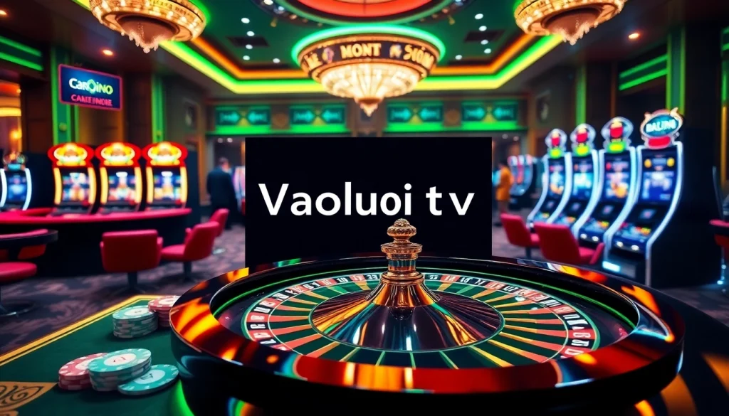 Experience thrilling gambling with Vaoluoi tv's vibrant casino atmosphere showcasing roulette and poker excitement.