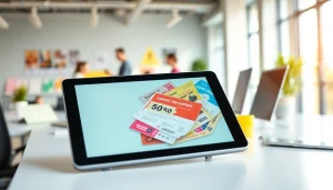 모바일쿠폰의 다양한 디자인이 보여지는 스마트폰을 활용한 이미지