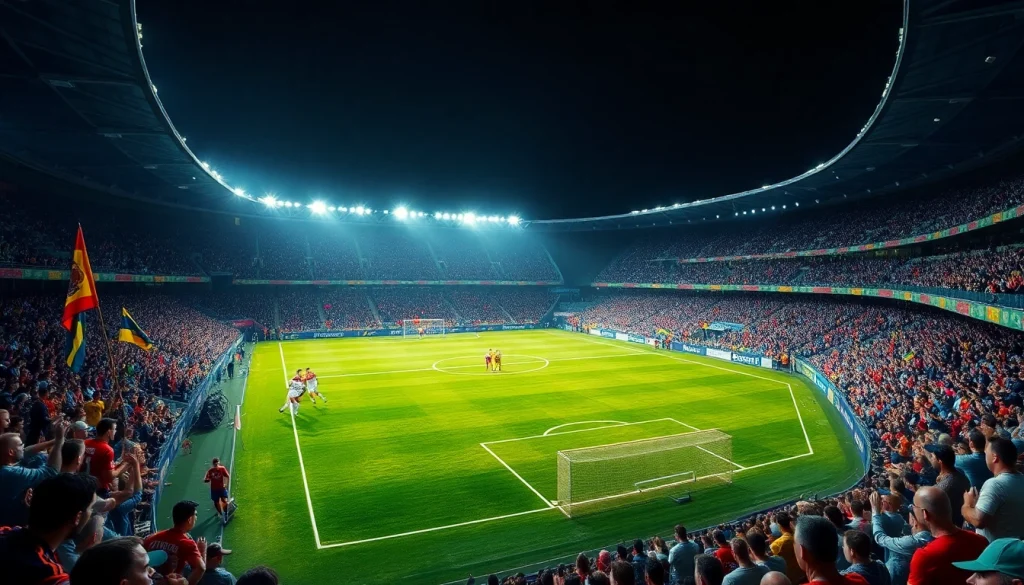 مباراة كورة لايف مثيرة بمشجعين متحمسين ولاعبين في الملعب