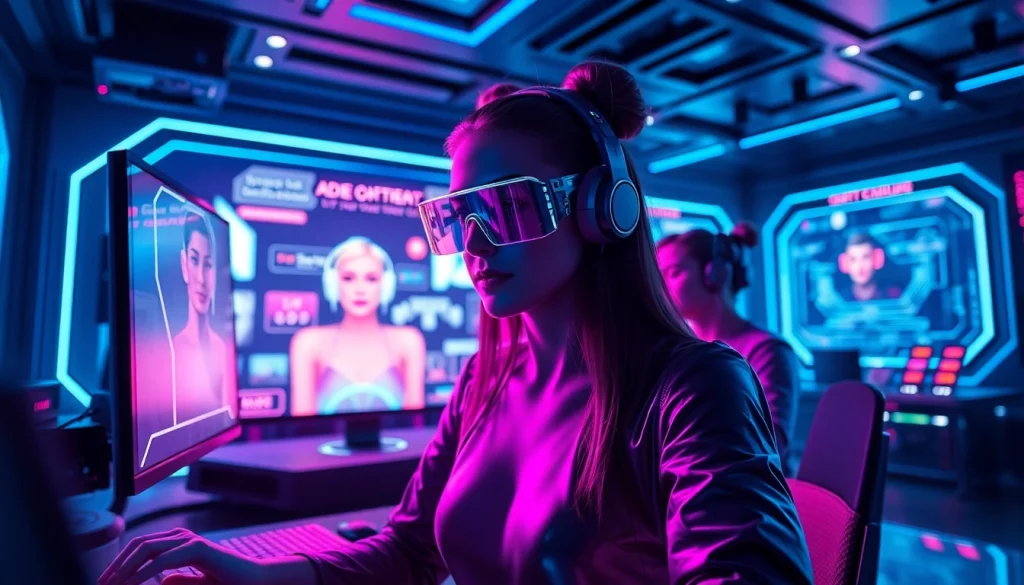 Explore the innovative world of porn ai with a digital interface showcasing AI-generated adult content.