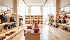 레플리카 제품을 진열한 현대적인 소매 환경의 사진