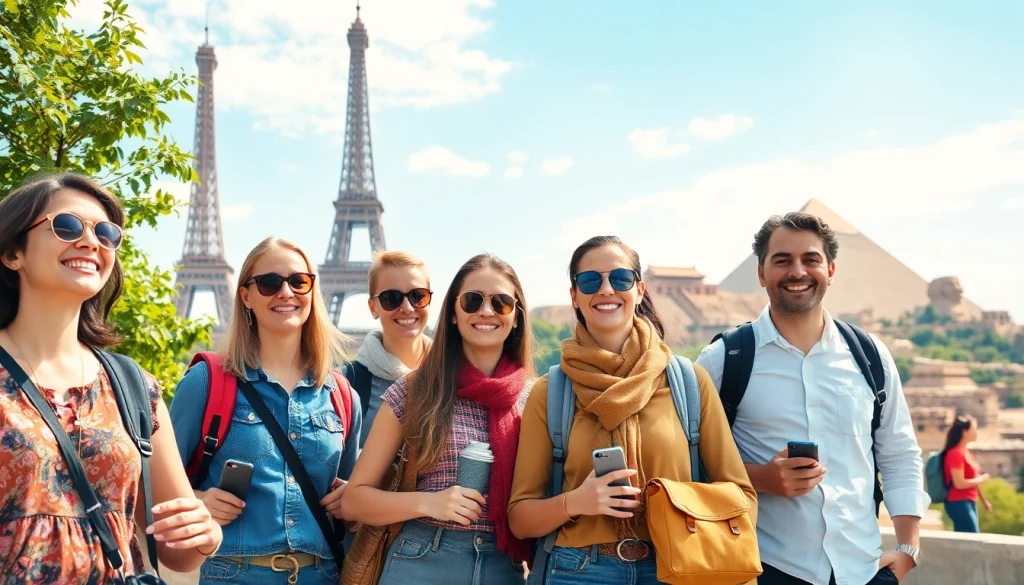 Experience round the world holidays with diverse travelers at iconic landmarks worldwide.