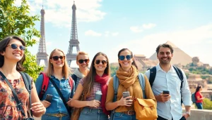 Experience round the world holidays with diverse travelers at iconic landmarks worldwide.