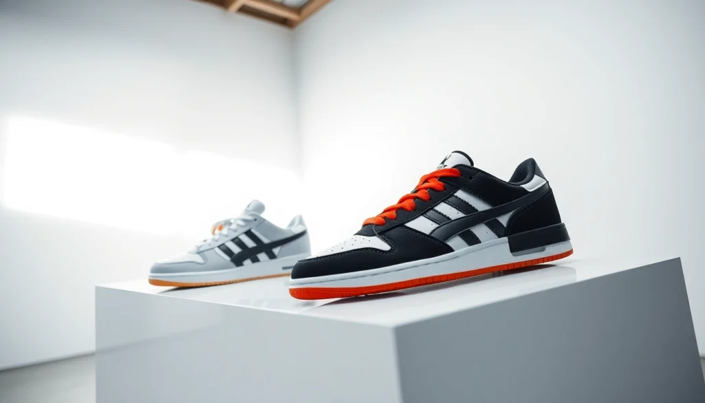 레플리카 스니커즈의 디테일한 측면을 강조한 이미지