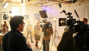 Engaging scene of video production Edmonton team capturing a creative project.