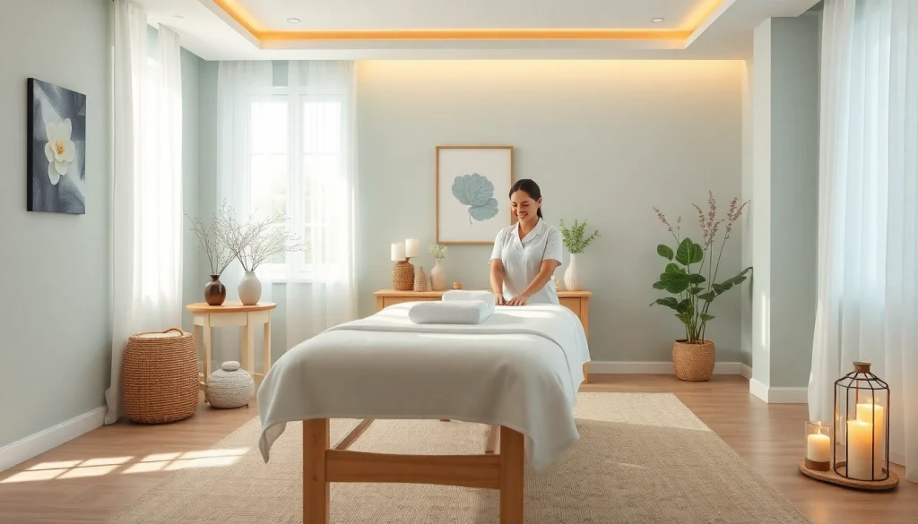 수원출장마사지의 편안한 분위기를 연출하는 차분한 인테리어의 홈 마사지 분위기.