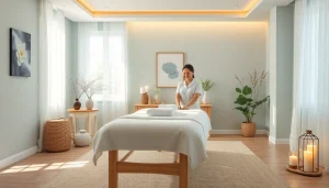 수원출장마사지의 편안한 분위기를 연출하는 차분한 인테리어의 홈 마사지 분위기.