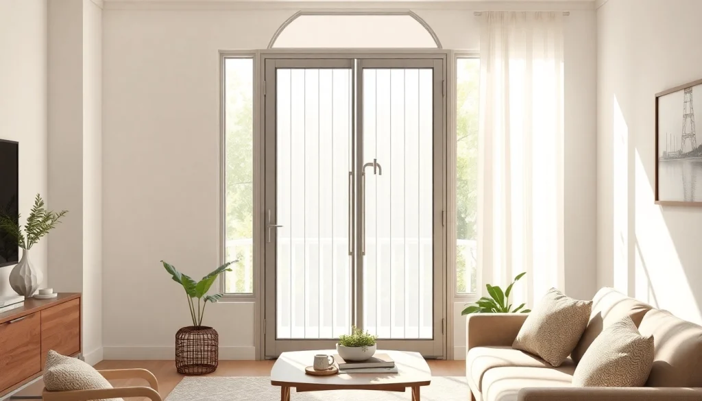 Instalación de mosquitera plisada puerta para mantener insectos fuera de casa.