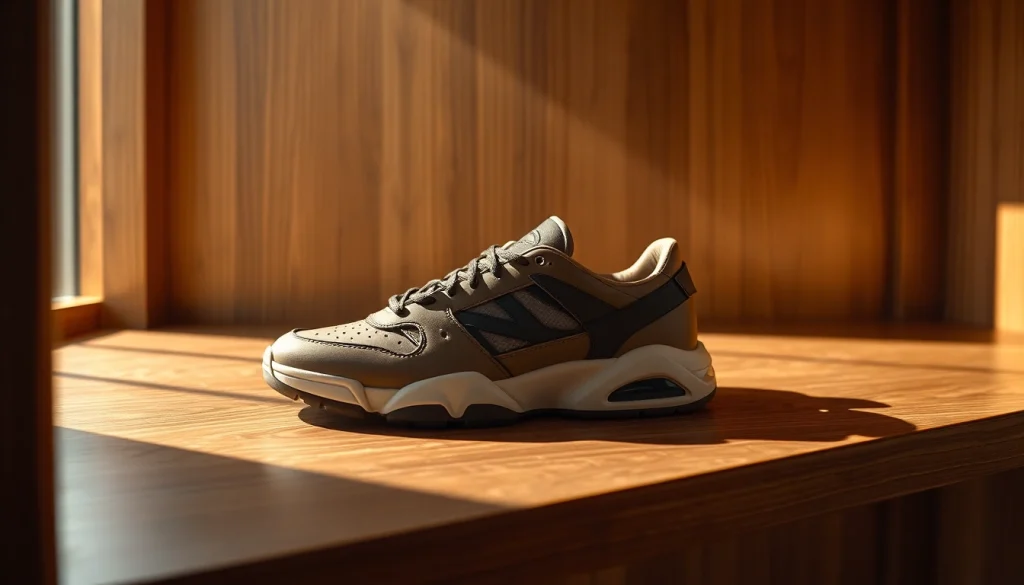 레플리카 스니커즈의 디테일을 강조한 고급스러운 진열 이미지