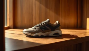레플리카 스니커즈의 디테일을 강조한 고급스러운 진열 이미지